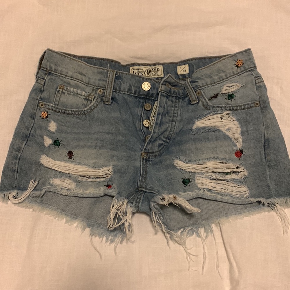 Lucky Brand Embroidered Boyfriend short size 0/25